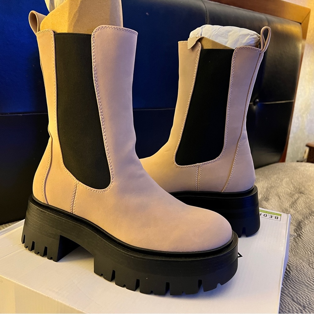 Call it Spring Winter beige boots size 8